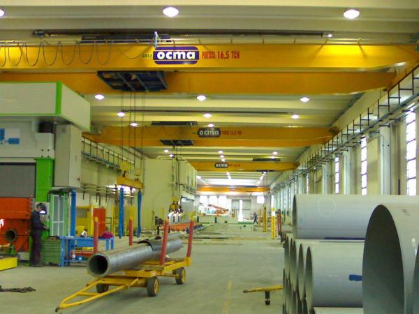 Gru a ponte bitrave (portata 8+8 ton - scart. 20 mt)