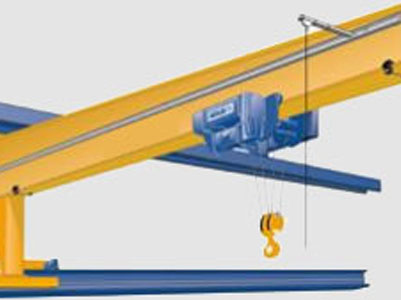 Wall traveling crane installations